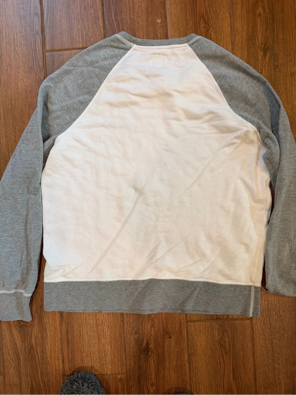 True Religion Men's Crewneck Raglan Sweater - White & Gray / XL
